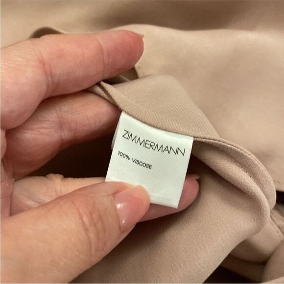 Zimmermann 100% viscose Elegant Pink Long Sleeve ruched Dress, S - Picture 13 of 13